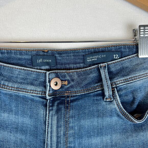 J Jill Jeans Womens 12 Straight Stretch Leg Authentic Fit Slim Leg Blue Ankle - Picture 3 of 9